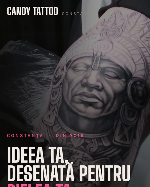Prima pagină a site-ului Candy Tattoo, pe telefon
